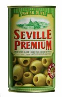 Alyvuogės SEVILLE PREMIUM, žalios, be kauliukų, M dydis, 350 / 150 g