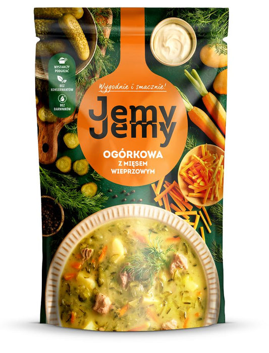 Sriuba JEMY JEMY, agurkinė, su kiauliena, 450 g