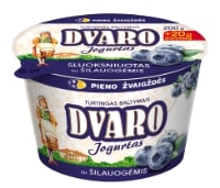 Sluoksniuotas jogurtas DVARO, 1,8%, su šilauogėmis, 220 g