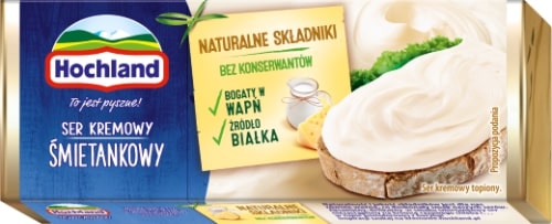 Lydytas tepamasis sūris HOCHLAND, su grietinele, 90g