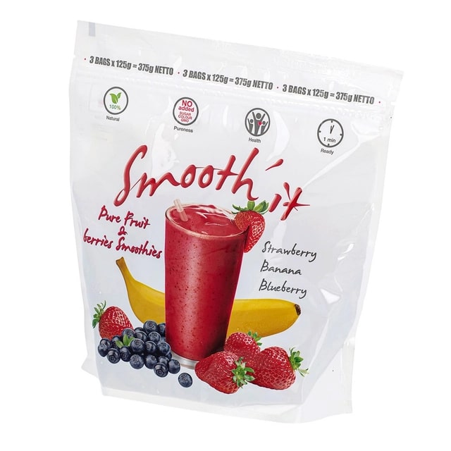 Užšaldytas vaisių - uogų kokteilis SMOOTH'IT, raudonas, 2,5 kg