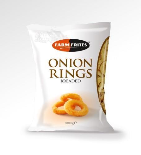 Šaldyti svogūnų žiedai tešloje FARM FRITES, 1 kg