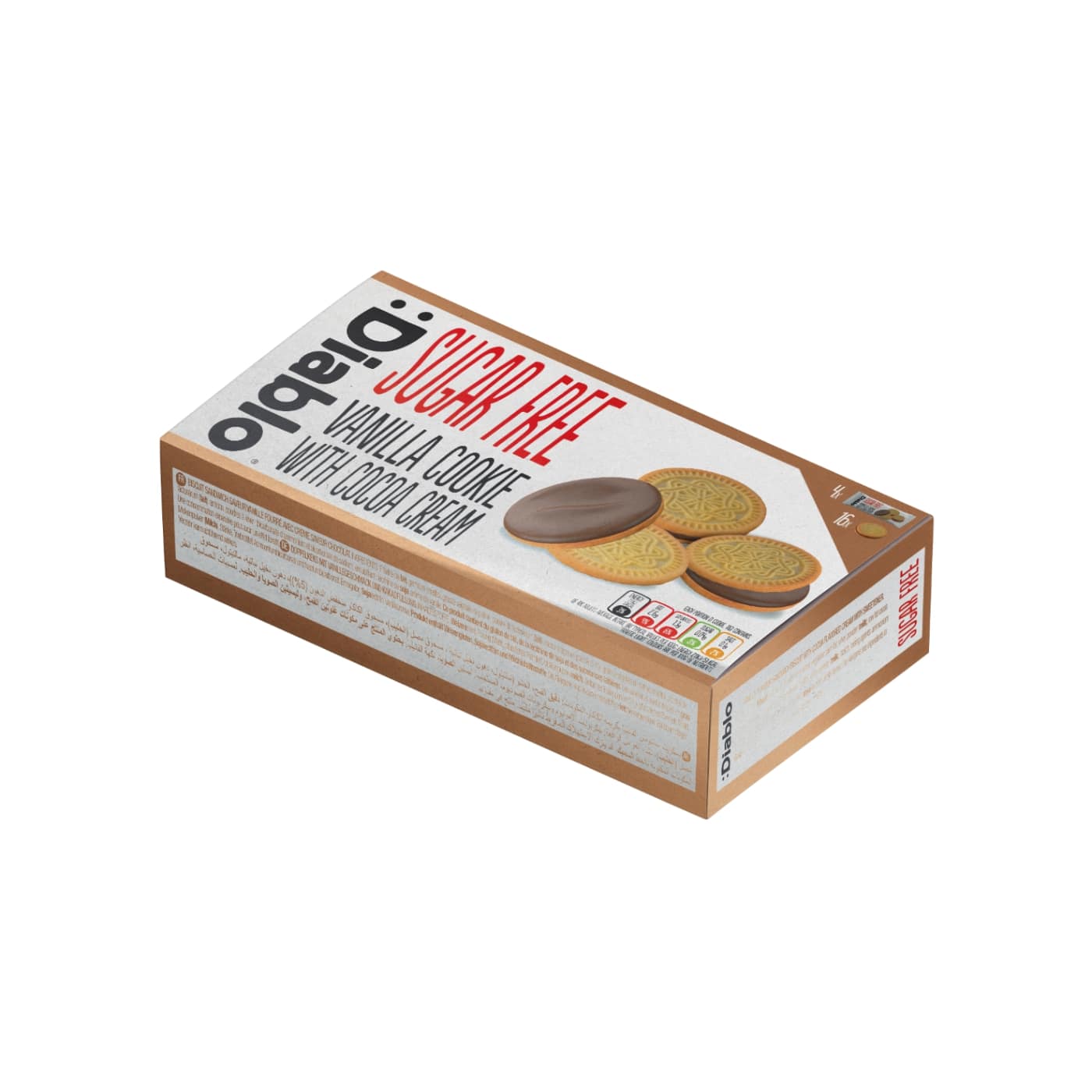 Vanilla cookies with cocoa filling, DIABLO, sugar-free, 176g