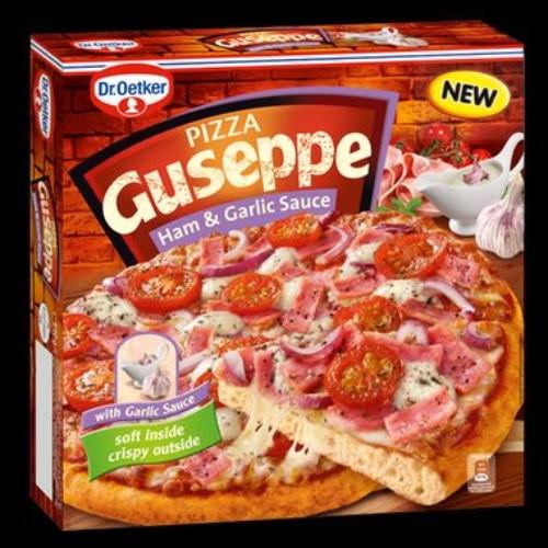 Šaldyta pica GUSEPPE su kumpiu ir česnakiniu padažu, 440g