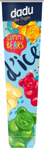DADU Dice ice cream, tropical fruit flavor, with gummies, 110 ml/ 110 g