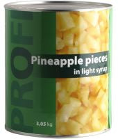 Ananasų gabaliukai PROFI, sirupe, 3,06 kg /1,84 kg