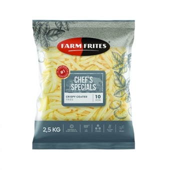 Šaldytos bulvytės FARM FRITES Crispy Coated, 10 mm,  su odele, 2,5 kg