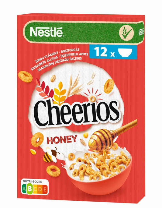Grūdų žiedeliai NESTLE Cheerios, su medumi, 375 g