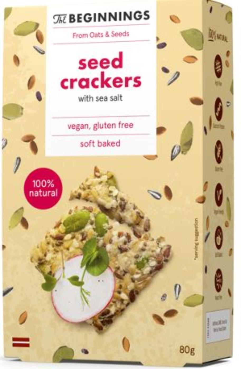Seed crackers THE BEGINNINGS, with sea salt, 80g