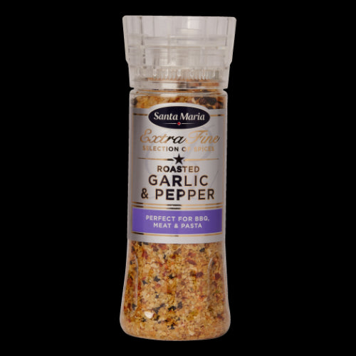 Skrudintų česnakų ir pipirų prieskonių mišinys, SANTA MARIA, malūnėlis, 265 g