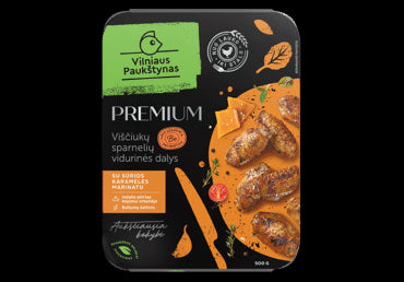 Viščiukų vidurinės sparnelių dalys su sūrios karamelės marinatu, 500g