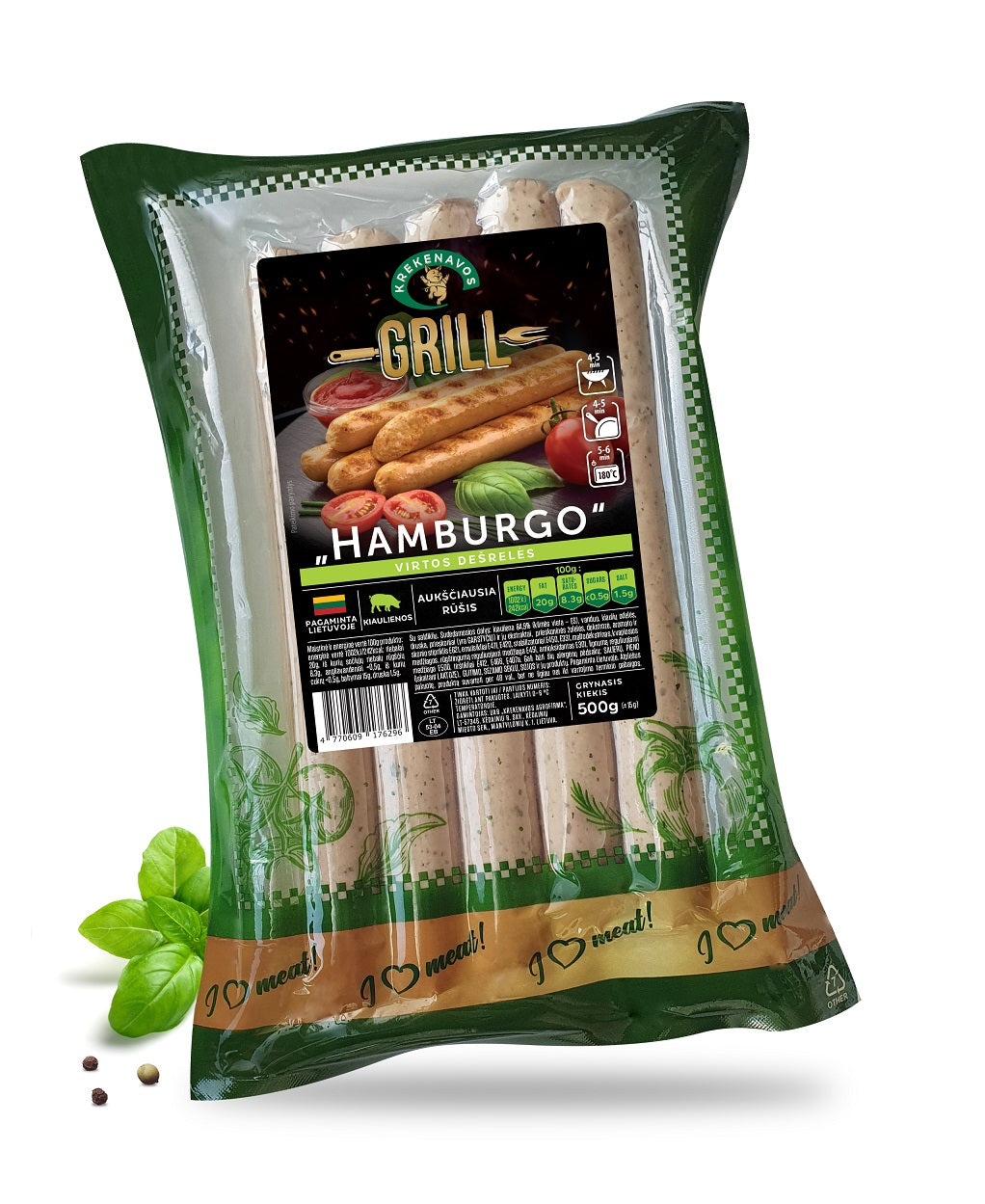 Virtos dešrelės KREKENAVOS Hamburgo, vakuume, 500g