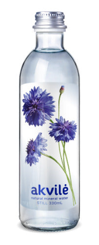 Natural mineral water AKVILĖ, still, in glass container, 0.33 l