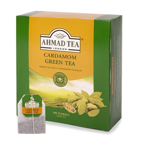 Ahmad Tea Kardamono skonio žalioji arbata, maišeliuose, 100 vnt.