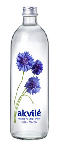 Natural mineral water AKVILĖ, still, in glass container, 0.75 l