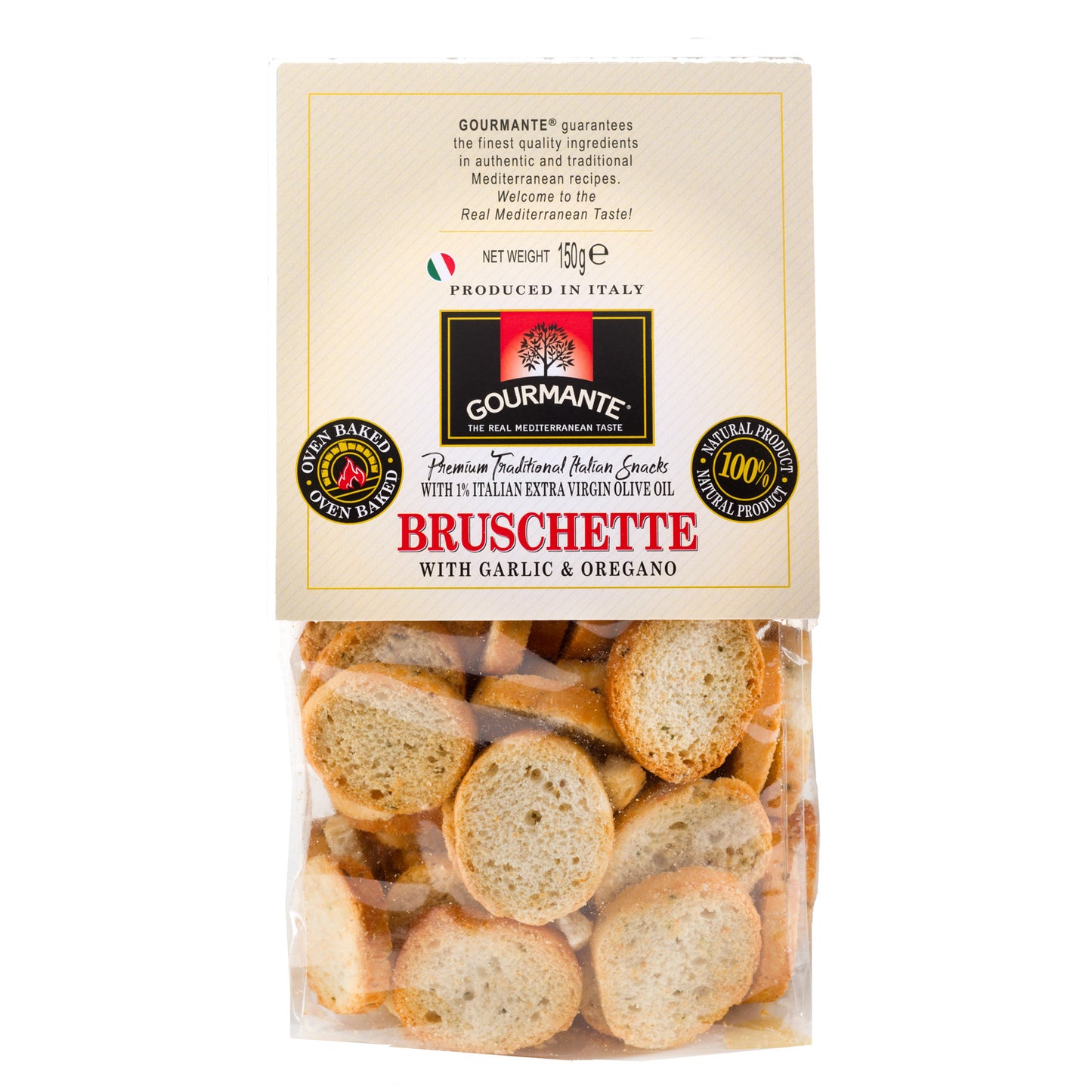 Crackers Bruschette GOURMANTE, with garlic and oregano, 150 g