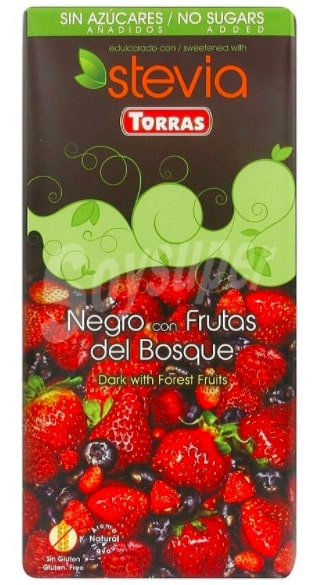 Chocolate STEVIA, dark with forest berries, 125 g