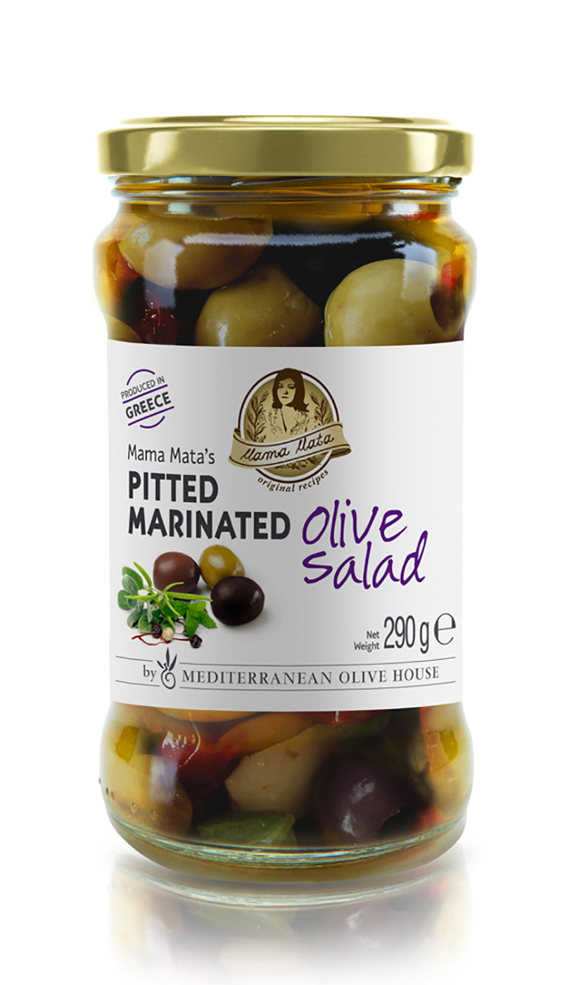 Marinuotų alyvuogių mišinys MAMA MATA's, be kauliukų, 290g