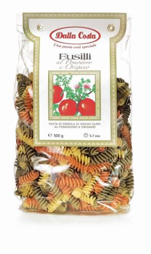 Makaronai DALLA COSTA, fusilli su pomidorais ir raudonėliu, spalvoti, 500 g