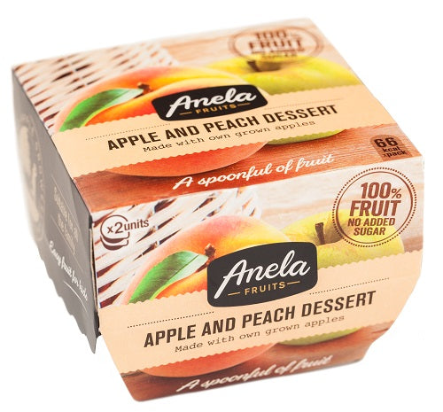 Natūrali tyrelė ANELA, obuolių ir persikų, be pridėtinio cukraus, 200g