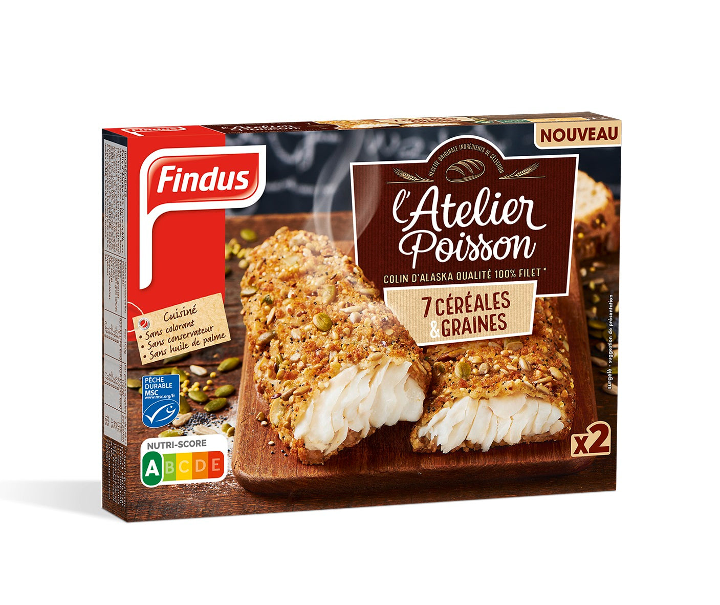 Frozen Alaska pollock fillet steaks with seeds, 250 g