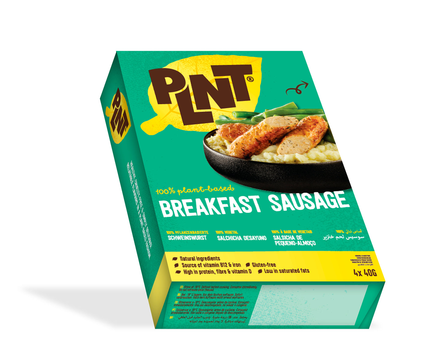 Frozen vegan sausages PLNT, soy-based 4x40g