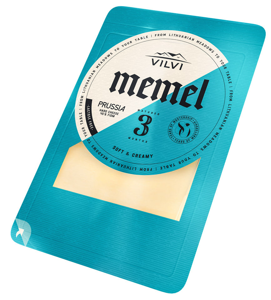 Hard cheese MEMEL Prussia 3 months, 45%, RSM, slices, 0.15 kg