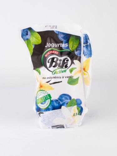 Yogurt BIFI ACTIVE, 2%, with blueberries and vanilla, 0.9 kg