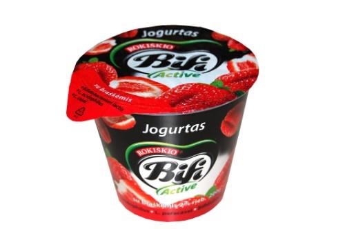 Jogurtas BIFI ACTIVE, su braškėmis, 2%, 200 g