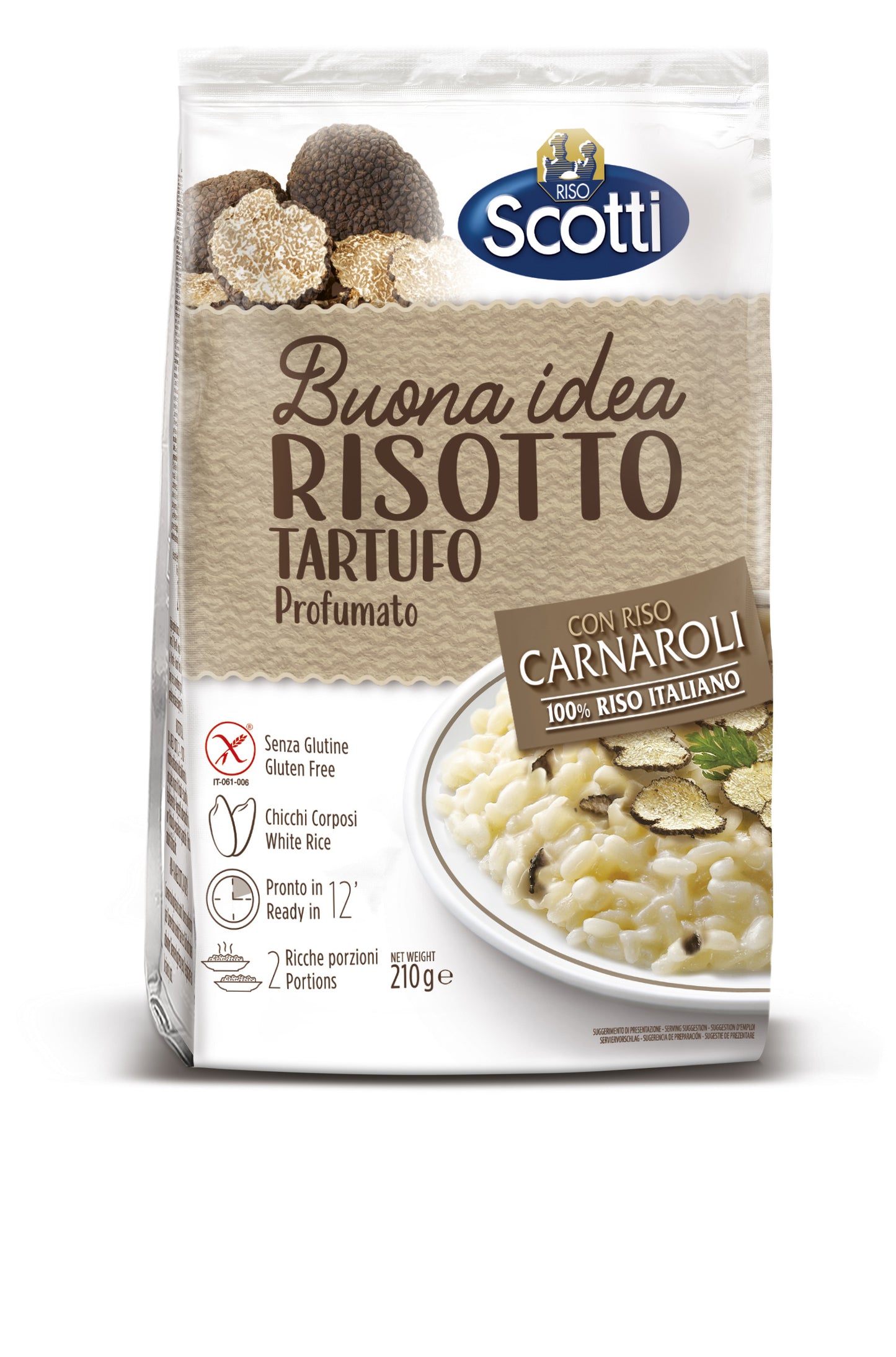 Risotto rice SCOTTI, Milanese, with truffle mushrooms, gluten-free 210 g