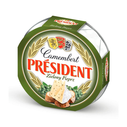 Pelėsinis sūris PRESIDENT Camembert, 32 %, green pepper, 120 g