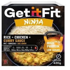 Vištiena su ryžiais GET IT FIT, kario padaže, 420 g