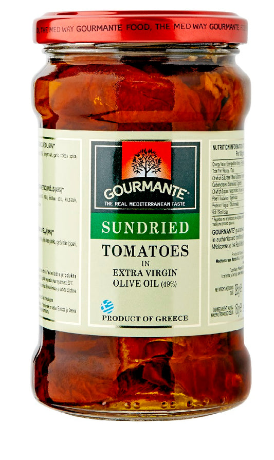 Saulėje džiovinti pomidorai GOURMANTE, alyvuogių aliejuje, 295g