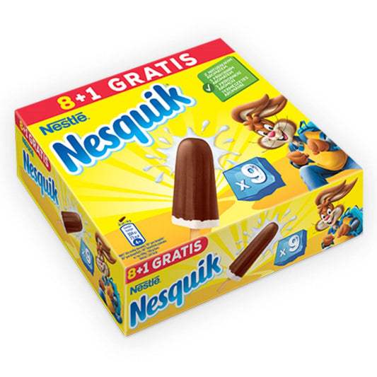 Valgomieji ledai NESQUIK Vanilla-Cocoa, ant pagaliuko, 9x43 ml