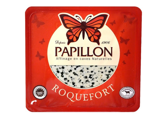Pelėsinis avių pieno sūris ROQUEFORT PAPILLON RED LABEL, 52% SM, 100g