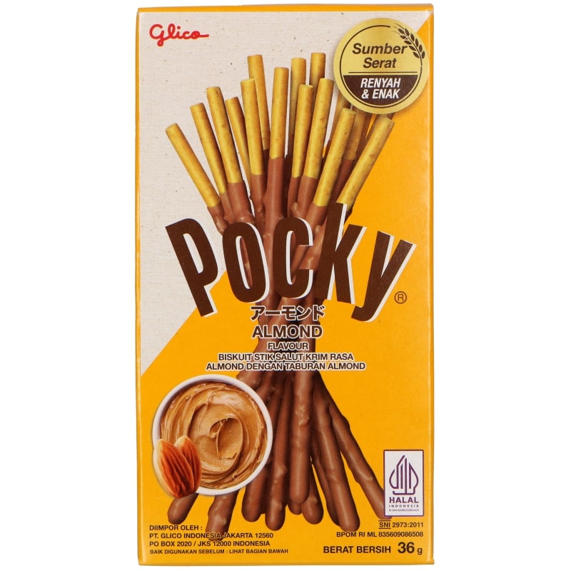 POCKY candy sticks, with almond coating, 36 g