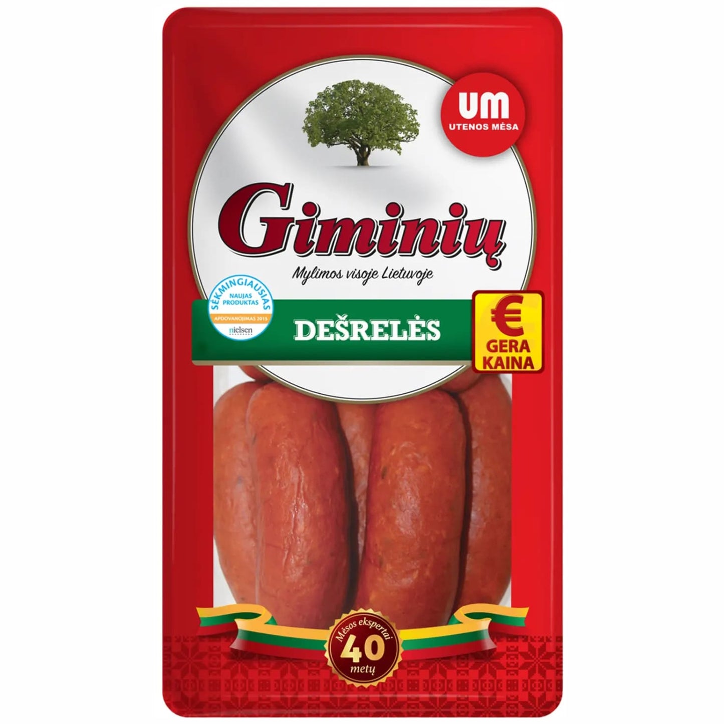 Hot smoked Kinsmen sausages, 1st grade, 800 g
