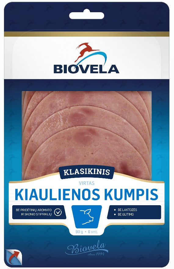 Virtas kiaulienos kumpis BIOVELA Klasikinis, I rūšis, 90 g