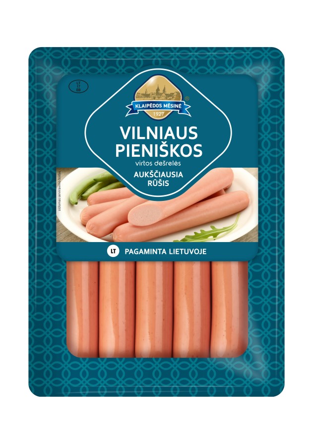 Virtos LIETUVIŠKOS pieniškos dešrelės, KLAIPĖDOS MĖSINĖ, a.r. 260g