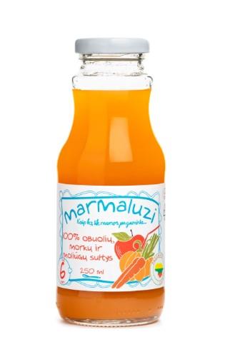 Sultys MARMALUZI obuolių ir morkų 100proc, 250ml