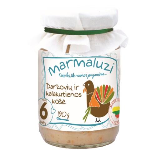 Košė MARMALUZI su daržovėmis ir kalakutiena, 8 mėn. 190g.