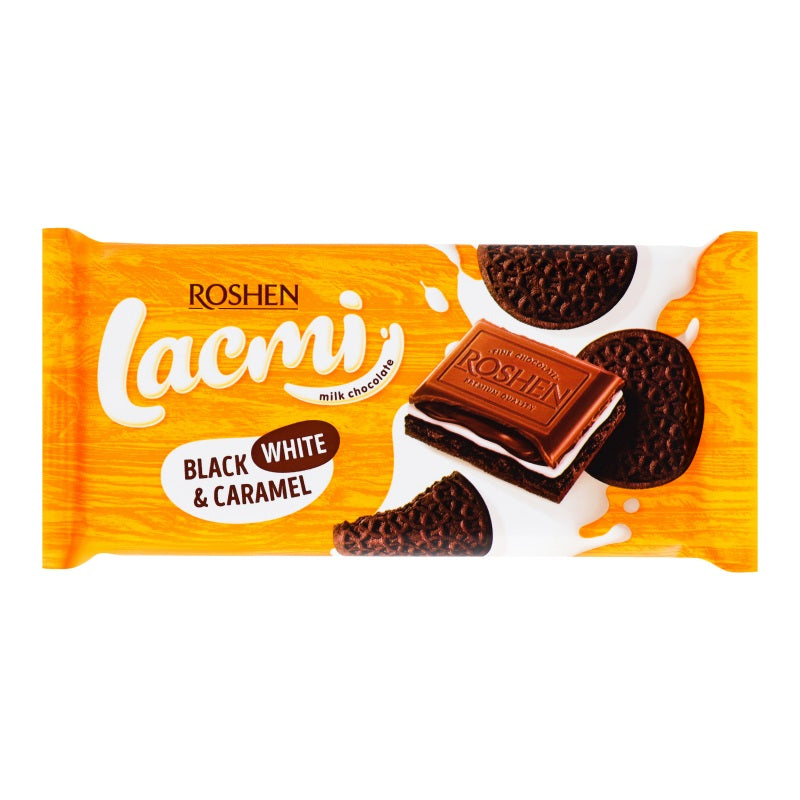 Milk chocolate ROSHEN, Lacmi, with cookies and caramel, 100 g
