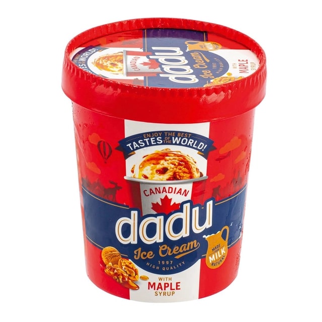 Vaniliniai ledai DADU CANADIAN, su klevų sula ir graikiniais riešutais, 400 ml/ 250 g