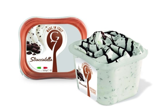 Italian ice cream G7 with vanilla and chocolate, box, 1000 ml