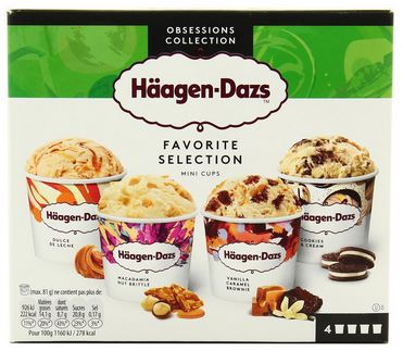 Ledų rinkinys HAAGEN DAZS Favorite Selection, 4x95ml