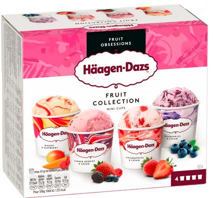 Ledų rinkinys HAAGEN DAZS Fruit Collection, 4x95ml
