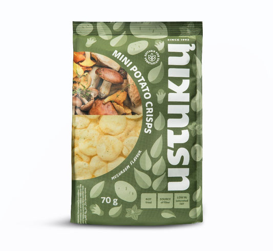 Mini bulvių trapučiai USTUKIŲ MALŪNAS, su grybais, 70 g