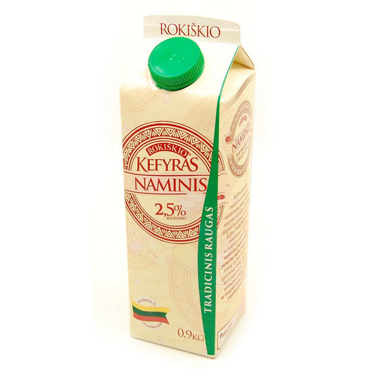 Kefyras ROKIŠKIO NAMINIS, 2.5 % , 0,9 kg.