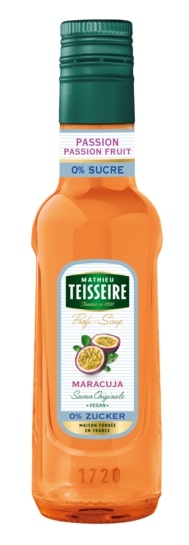 Sirupas TEISSEIRE, pasiflorų skonio, be cukraus, 0,25 l