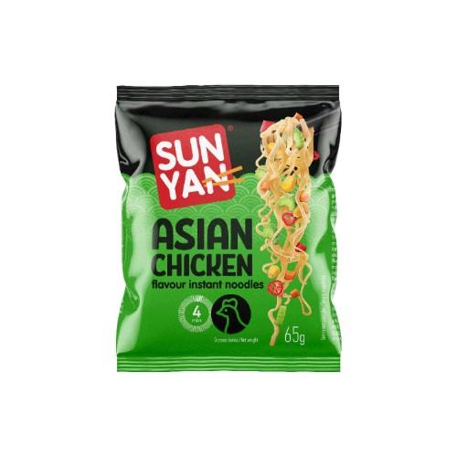 Instant noodles SUN YAN Asian chicken flavor packet, 65g.